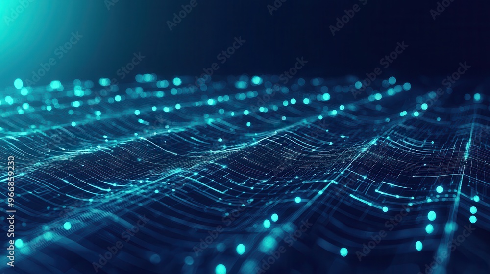 Abstract Blue Digital Network Background Abstract Blue Digital Network Background