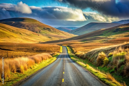 Scenic road in Glen Mavis, North Lanarkshire, Scotland, UK photo