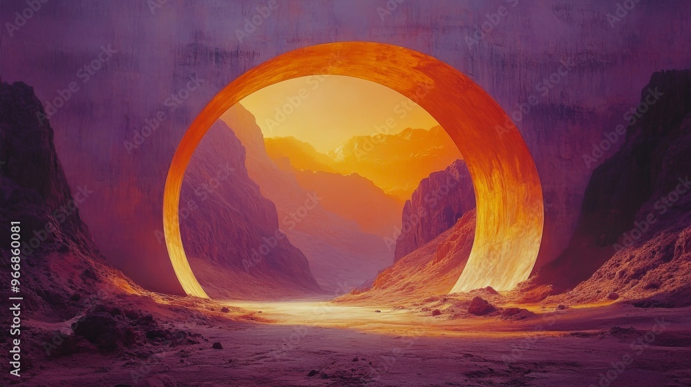 Orange Archway Through a Desert Landscape Orange Archway Through a Desert Landscape