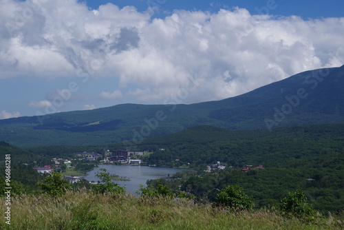 lake and mountains