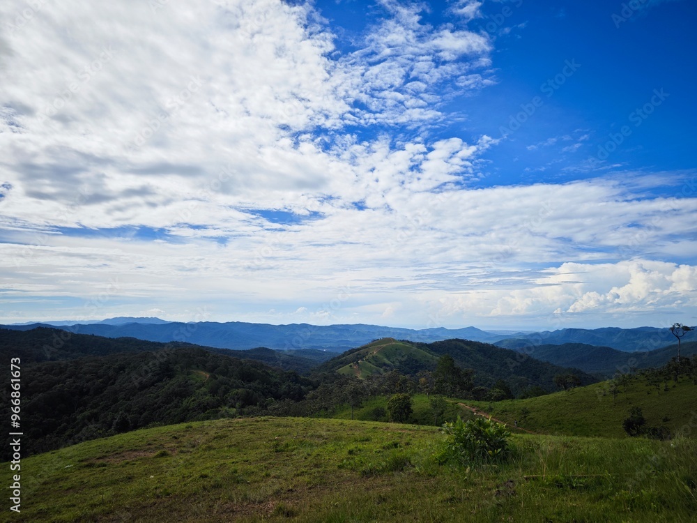 landscape with mountains and sky, Ta Nang Phan Dung forest, Vietnam landscape with mountains and sky, Ta Nang Phan Dung forest, Vietnam