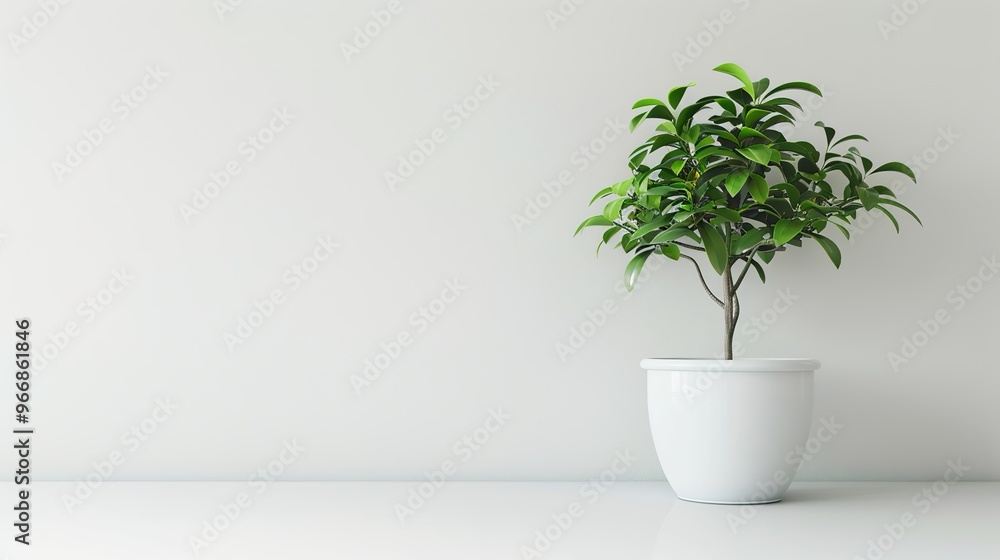 A beautiful plant is placed on a clean and pure white background. The plant shows its lush green leaves and perhaps some delicate stems. The contrast between the vibrant plant and the plain white back A beautiful plant is placed on a clean and pure white background. The plant shows its lush green leaves and perhaps some delicate stems. The contrast between the vibrant plant and the plain white back