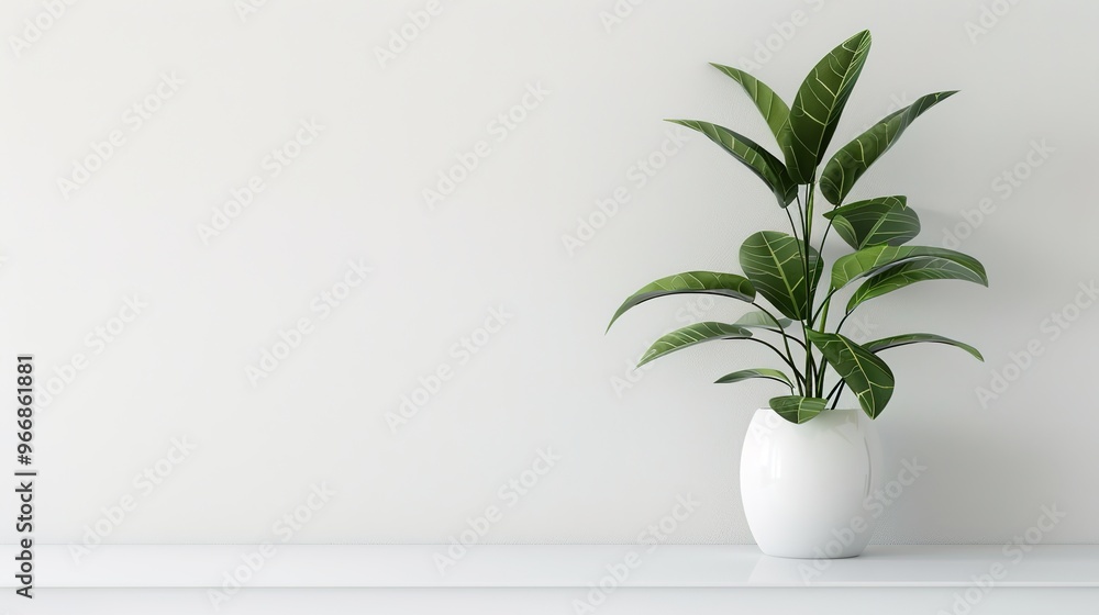 A beautiful plant is placed on a clean and pure white background. The plant shows its lush green leaves and perhaps some delicate stems. The contrast between the vibrant plant and the plain white back A beautiful plant is placed on a clean and pure white background. The plant shows its lush green leaves and perhaps some delicate stems. The contrast between the vibrant plant and the plain white back