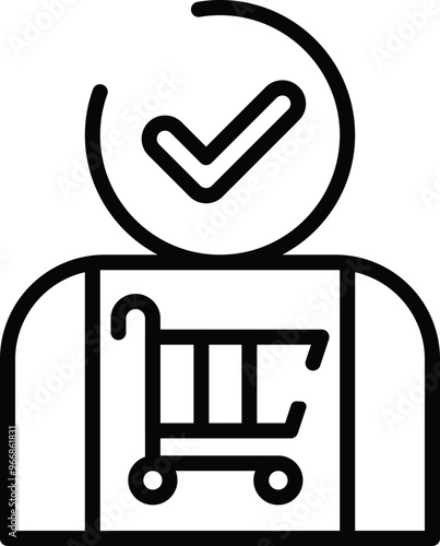 Rounded  Stroke Self-Service Checkout Icon
