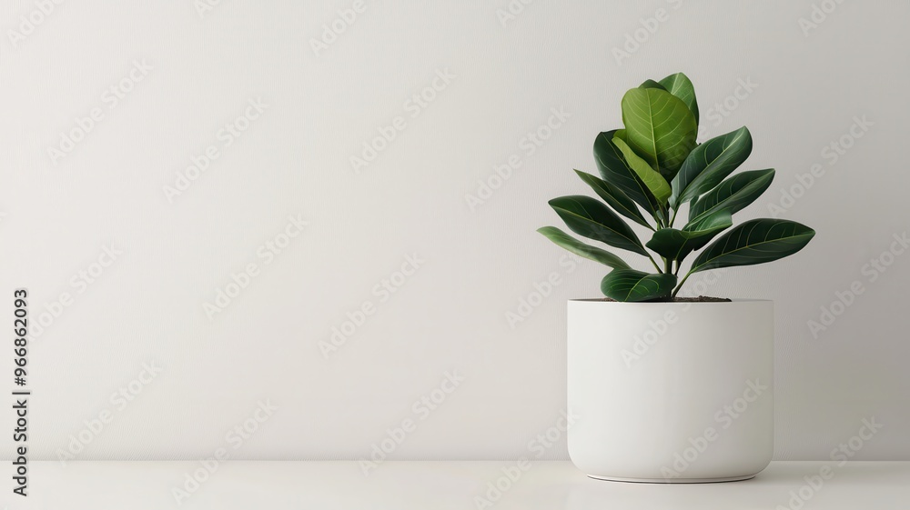 A vibrant green plant in a sleek white pot, ideal for home or office decor, adding a touch of nature to any space. A vibrant green plant in a sleek white pot, ideal for home or office decor, adding a touch of nature to any space.