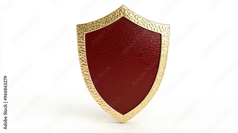 Red and Gold Shield Symbol of Protection and Security Red and Gold Shield Symbol of Protection and Security