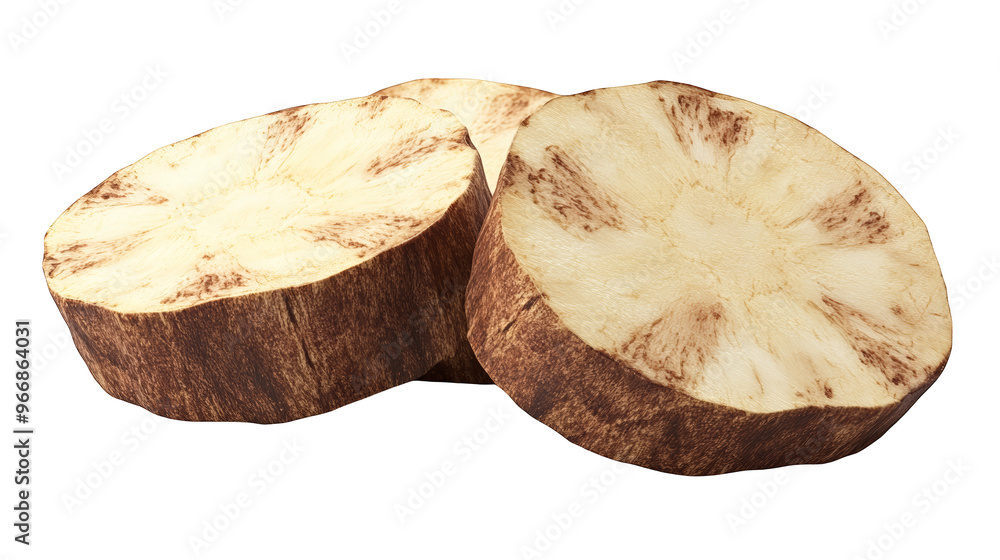 Close up of Sliced Cassava Root Raw Organic Tropical Food Texture Close up of Sliced Cassava Root Raw Organic Tropical Food Texture