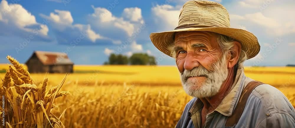 an old man in a wheat field an old man in a wheat field