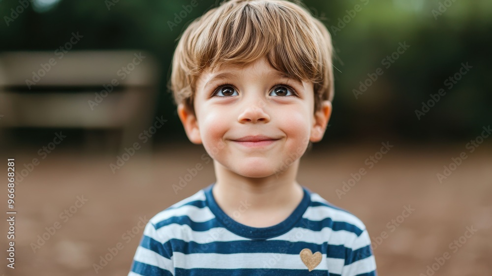 Happy boy with a charming smile, enjoying outdoor playtime in a natural setting. Perfect for children's themes and family love. Happy boy with a charming smile, enjoying outdoor playtime in a natural setting. Perfect for children's themes and family love.
