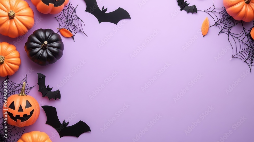 Halloween Decorations with Pumpkins and Spider Webs Halloween Decorations with Pumpkins and Spider Webs