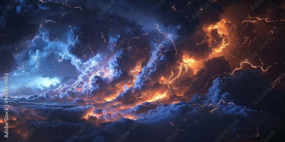 Dramatic Dark and Red Electric Storm Clouds Dramatic Dark and Red Electric Storm Clouds
