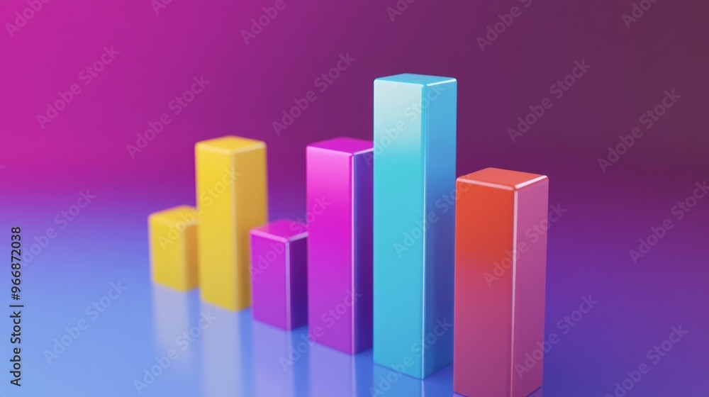 Abstract Colorful 3D Bar Graph Illustration Abstract Colorful 3D Bar Graph Illustration