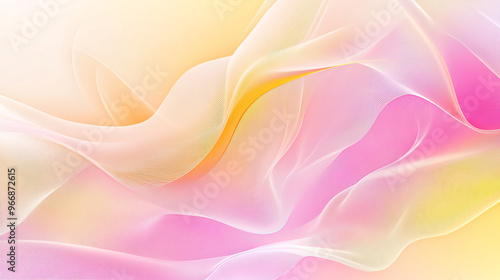 This design features a soft pink and yellow background with wavy lines. It's a colorful and abstract illustration with a gradient, perfect for adding a unique touch to your brand's story.