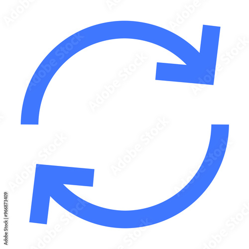 Foto Two blue arrows form a circular shape, indicating a continuous or cyclic process