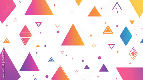 This is a simple, modern background with colorful triangles on a white base. The triangle pattern has a gradient effect and is perfect for adding a stylish touch to your business designs.