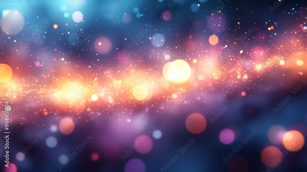 Abstract Background with Blurred Lights and Glittering Particles Abstract Background with Blurred Lights and Glittering Particles