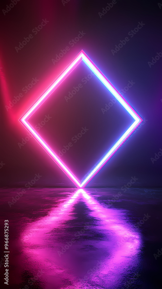 Neon diamond with modern tech feel Neon diamond with modern tech feel