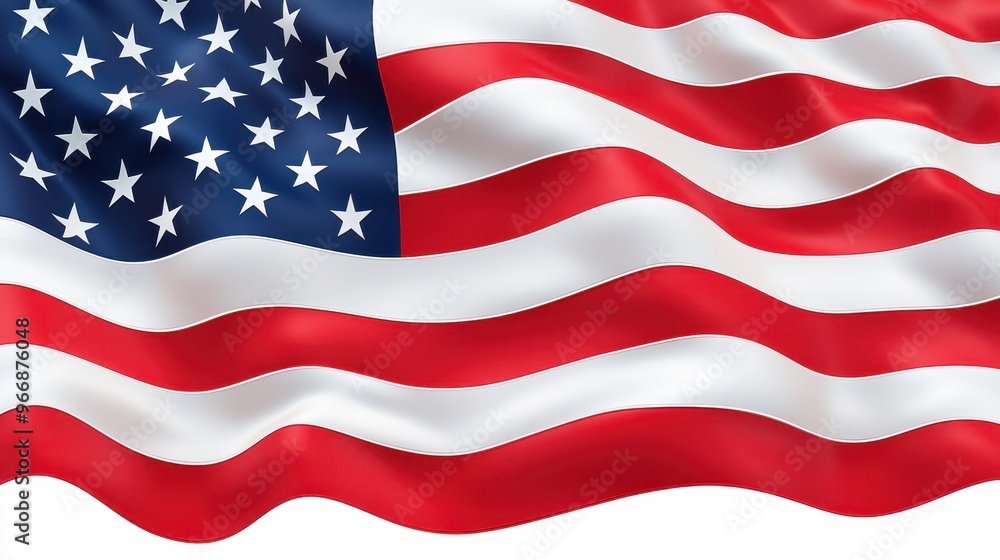 Waving American Flag Close Up with Red and White Stripes and Stars Waving American Flag Close Up with Red and White Stripes and Stars