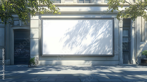 A blank billboard on a city...