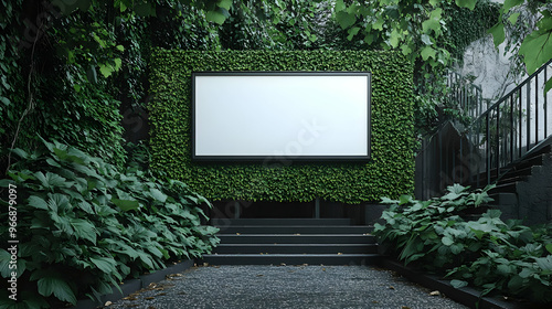 A blank screen framed by lu...