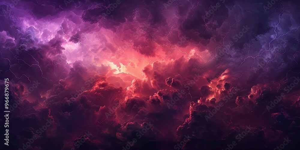 Dramatic Purple and Red Electric Storm Clouds Dramatic Purple and Red Electric Storm Clouds