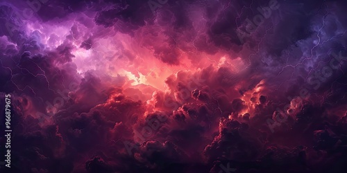 Dramatic Purple and Red Electric Storm Clouds