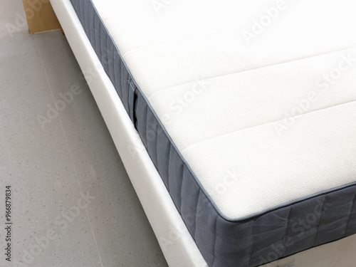 Bed with a soft, luxurious mattress. photo