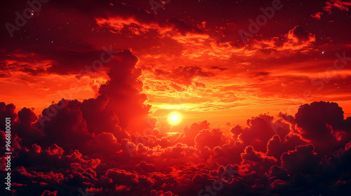 A breathtaking sunset with ...