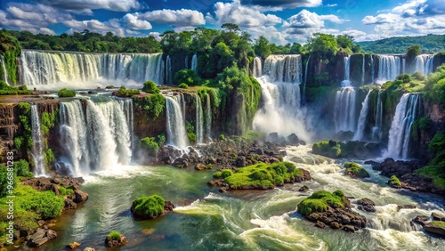 Silhouette of Iguazu Waterfalls viewed from Brazilian side