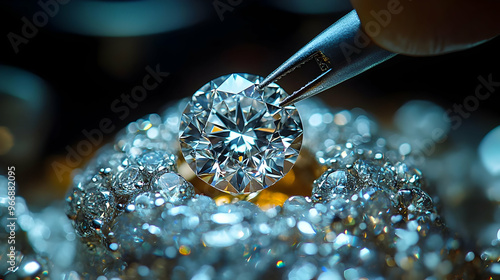 A close-up of a diamond bei...