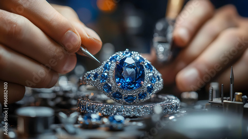 A close-up of a jeweler cra...