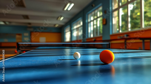 A close-up view of a ping p...