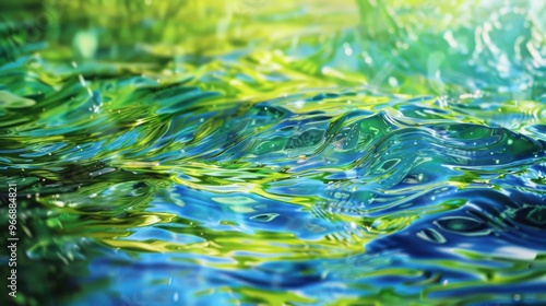 Green stream - stock illustration Blue and green eco motion stream. photo