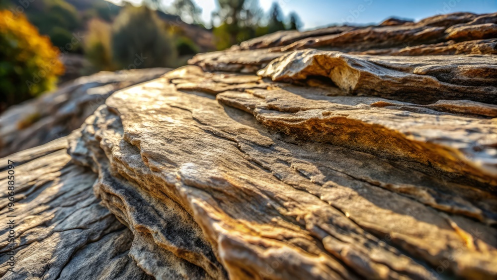 A massive, weathered rock stands tall, its smooth, polished surface a stark contrast to the jagged, rough edges A massive, weathered rock stands tall, its smooth, polished surface a stark contrast to the jagged, rough edges