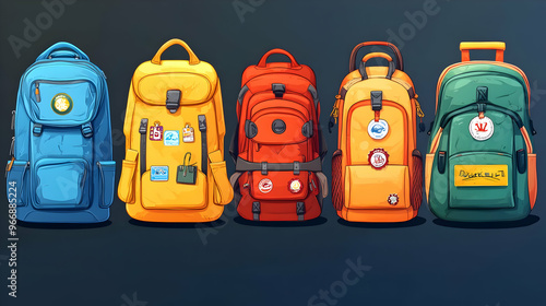 A collection of colorful ba...