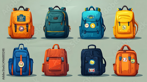 A collection of colorful ba...