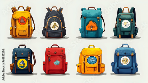 A collection of colorful ba...