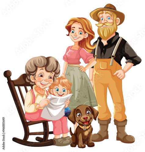 Happy Family with Pet Dog