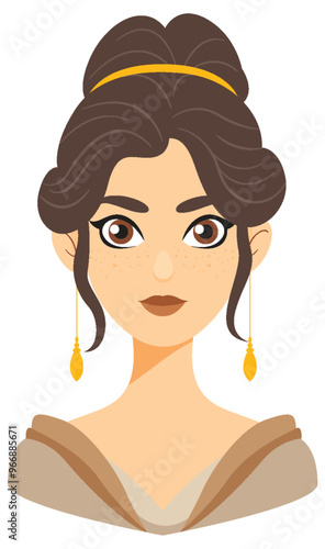 Elegant Princess Portrait Illustration