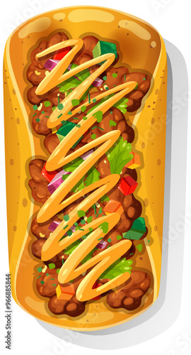 Delicious Mexican Food Illustration