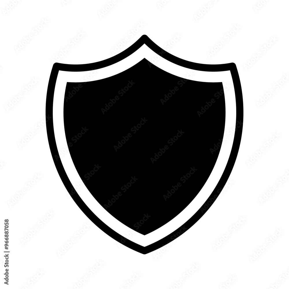 Isolated Shield Icon on White Background Isolated Shield Icon on White Background