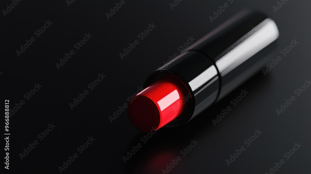 Close-up of a minimalist lipstick tube with a glossy finish, no logo, focal point on the packaging design, no people. Close-up of a minimalist lipstick tube with a glossy finish, no logo, focal point on the packaging design, no people.