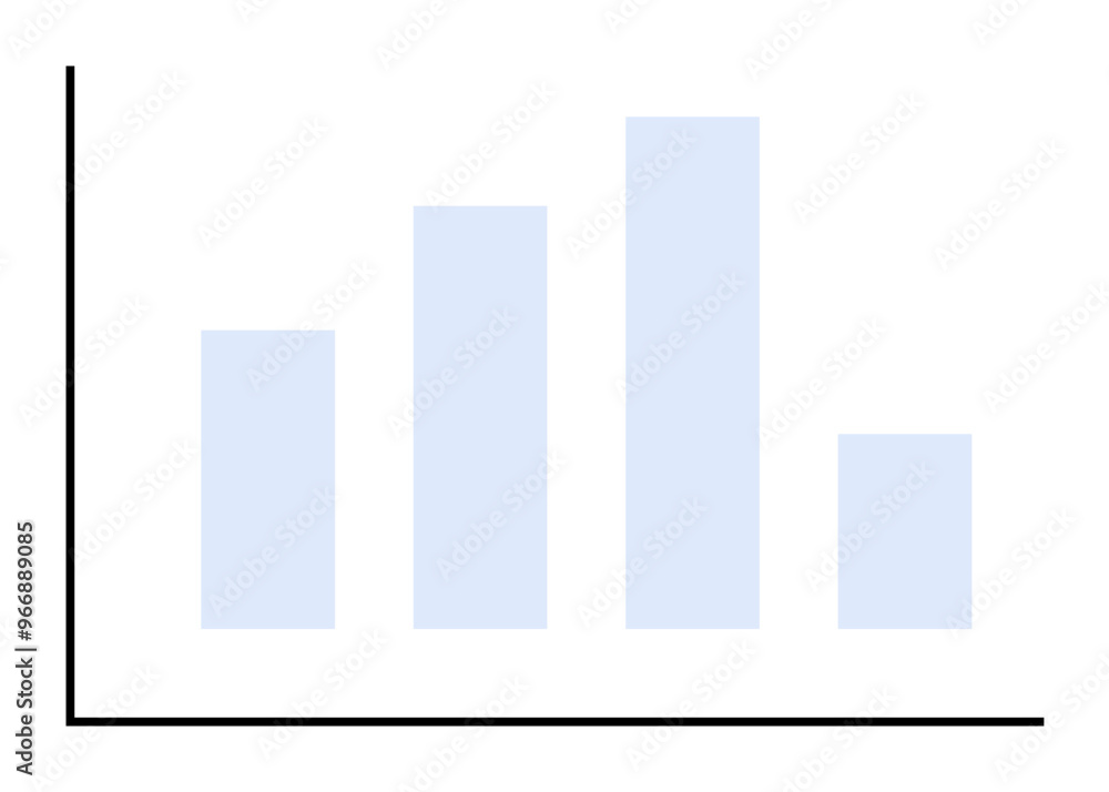 A simple blue bar graph on a white background, featuring four bars of varying heights. Ideal for business, data analysis, presentations, statistics, report visualizations. A simple blue bar graph on a white background, featuring four bars of varying heights. Ideal for business, data analysis, presentations, statistics, report visualizations.