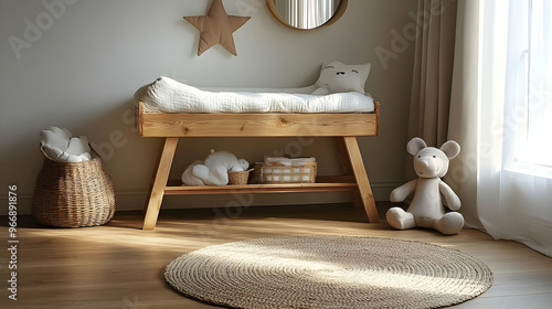 A cozy nursery corner featu...
