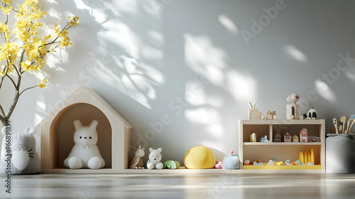 A cozy playroom with soft t...
