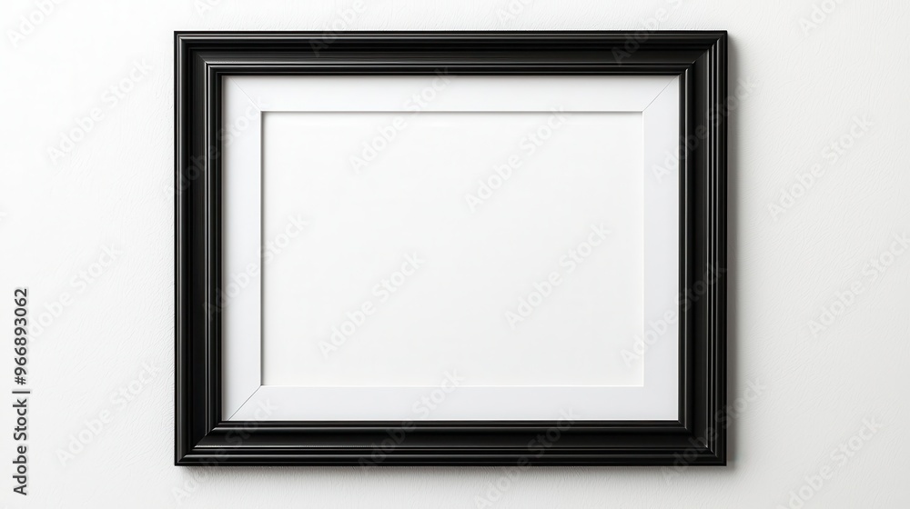 Black Picture Frame Mockup on White Wall Black Picture Frame Mockup on White Wall