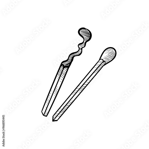 matchstick handdrawn illustration