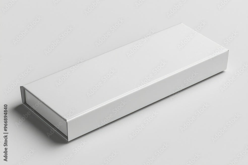 Naklejka premium White Rectangular Box Mockup on a White Background
