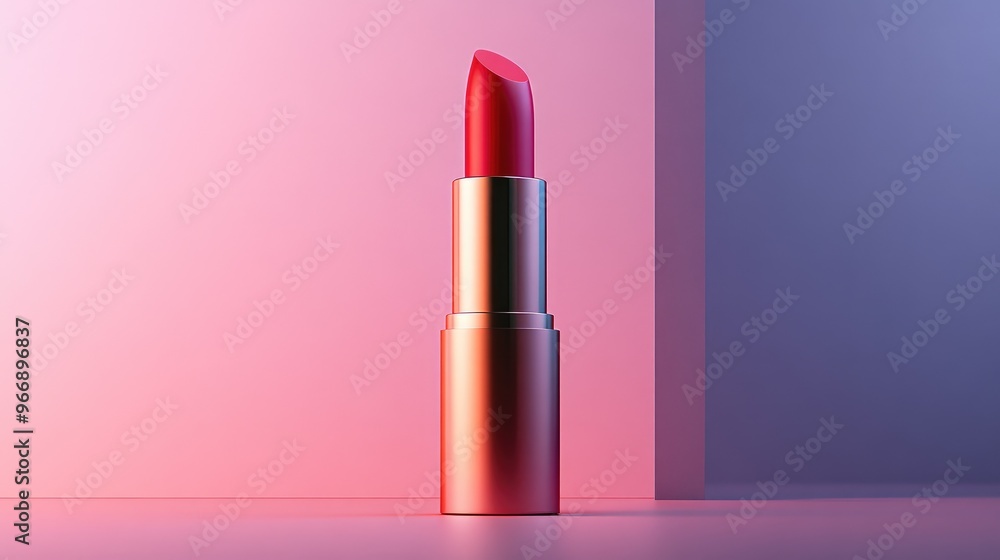 Lipstick packaging with a modern, minimalist look, no branding, centered focus on the tube, no people, soft lighting. Lipstick packaging with a modern, minimalist look, no branding, centered focus on the tube, no people, soft lighting.