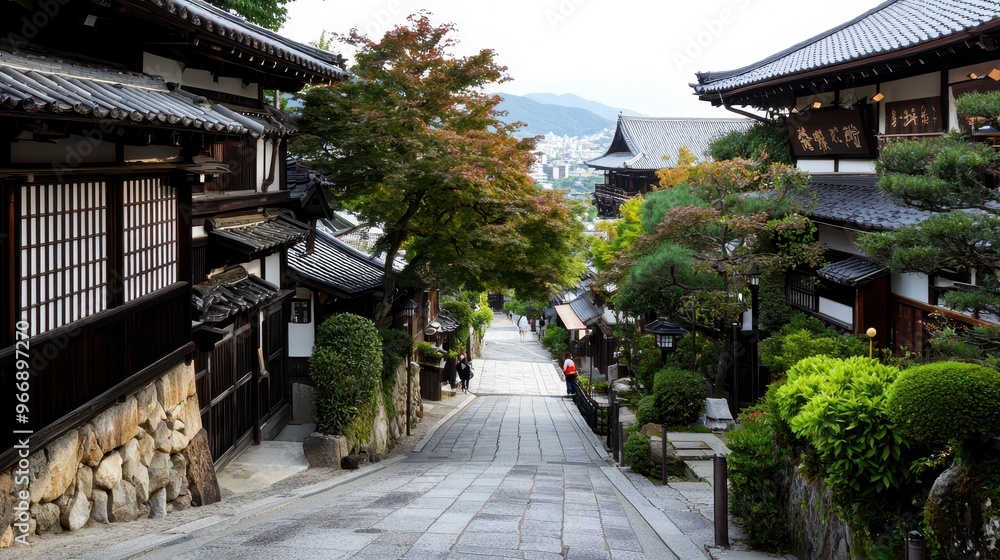 Traditional Japanese Architecture Street View in Kyoto Traditional Japanese Architecture Street View in Kyoto